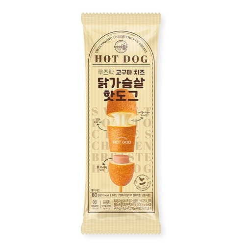 (쿠즈락)고구마치즈닭가슴살핫도그(개별)80g